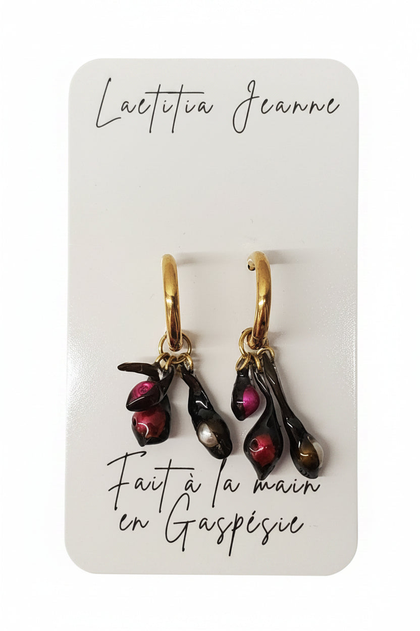 Boucles d’oreilles algues – Laetitia Jeanne
