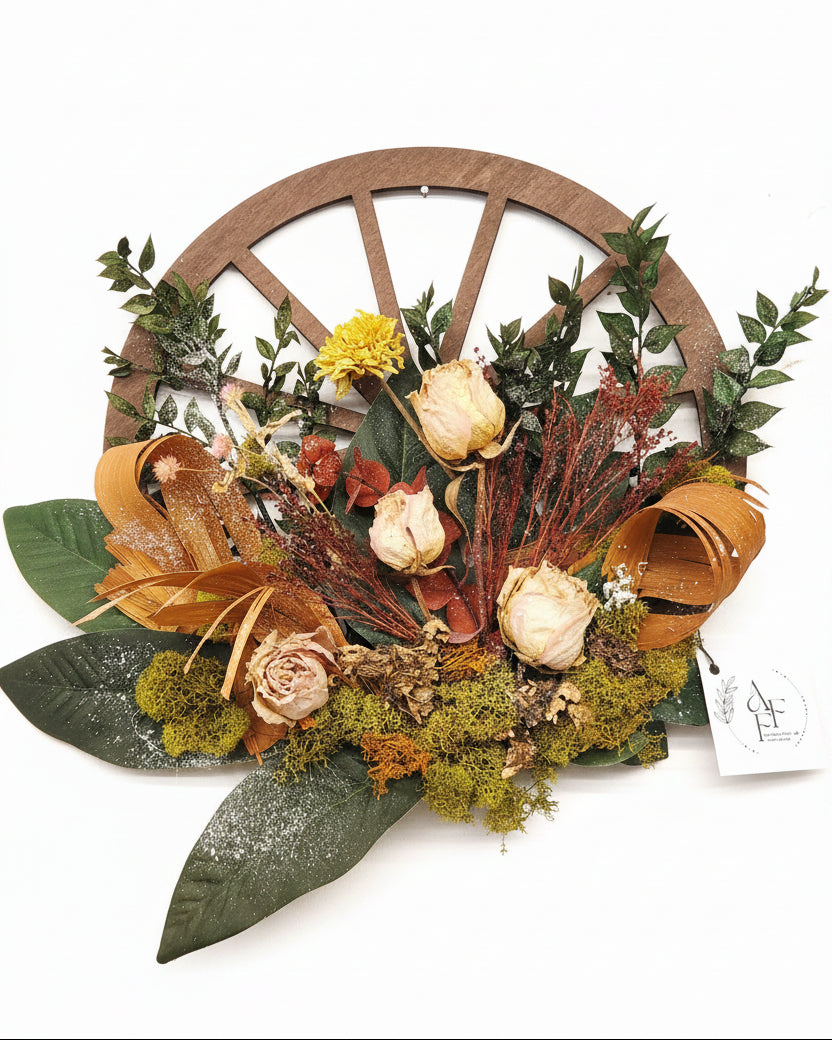 Couronne de fleurs séchées