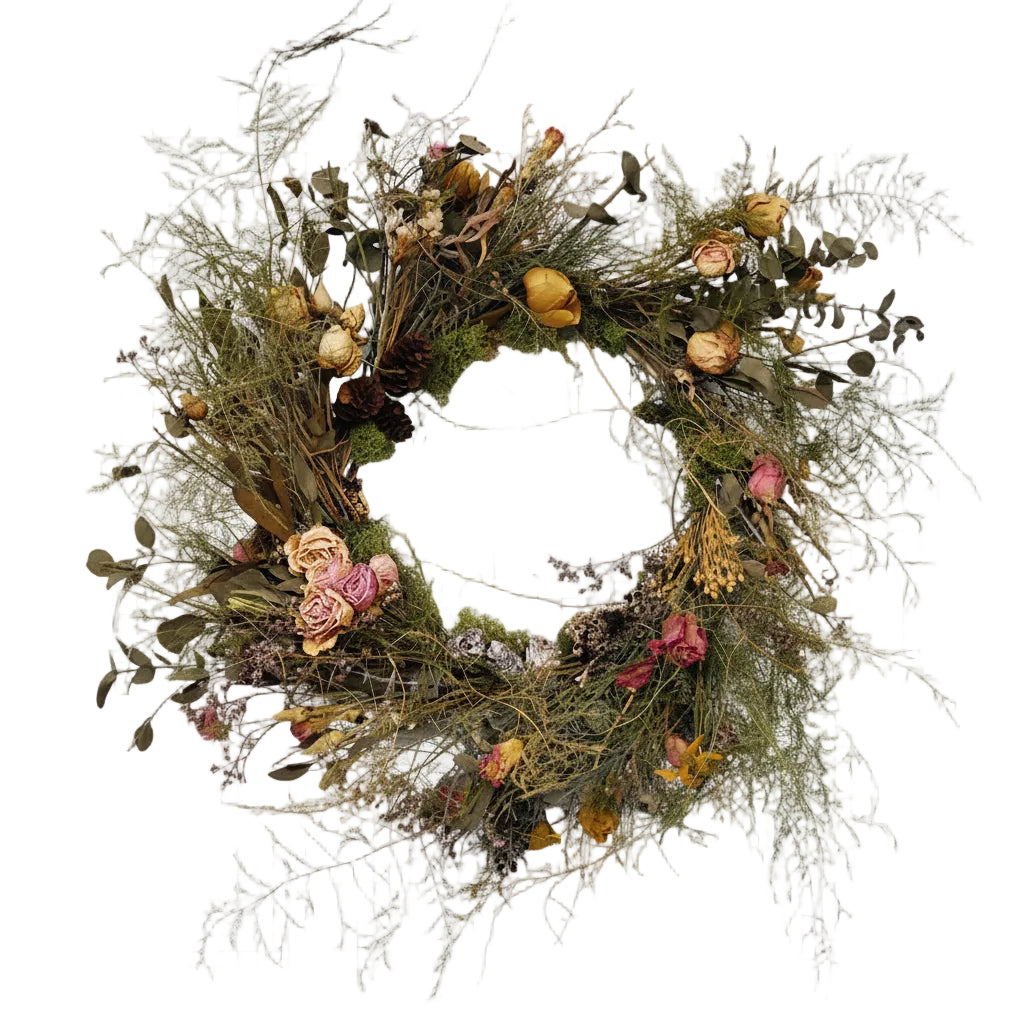 Couronne de fleurs séchées