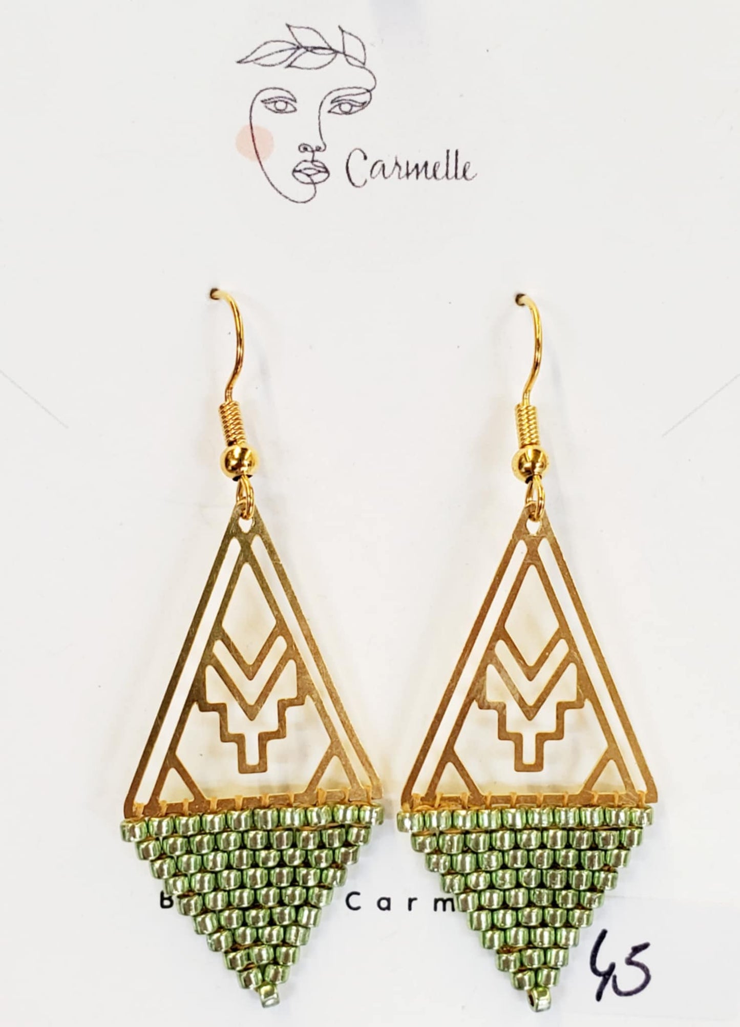 Boucles d’oreilles ethniques en perles de verre