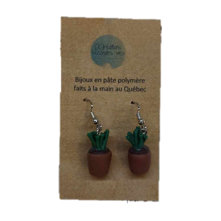 Boucles d'oreilles plante