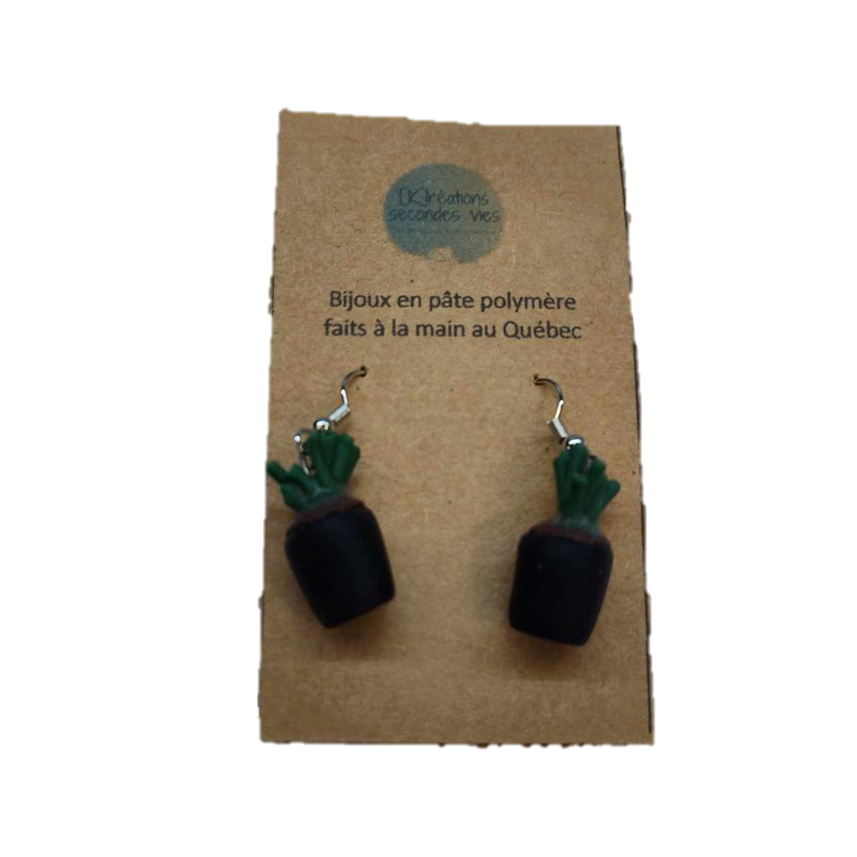 Boucles d'oreilles plante