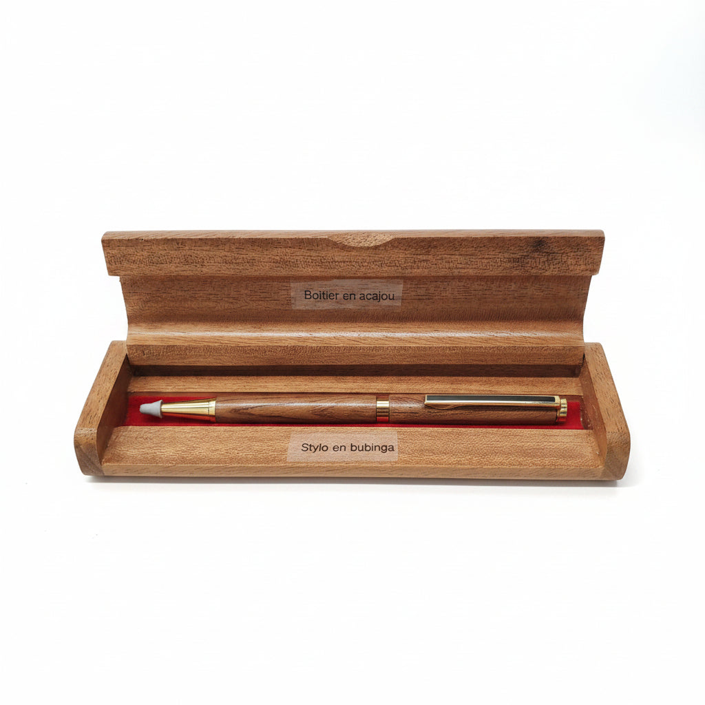 Stylo en bois fait à la main avec coffret