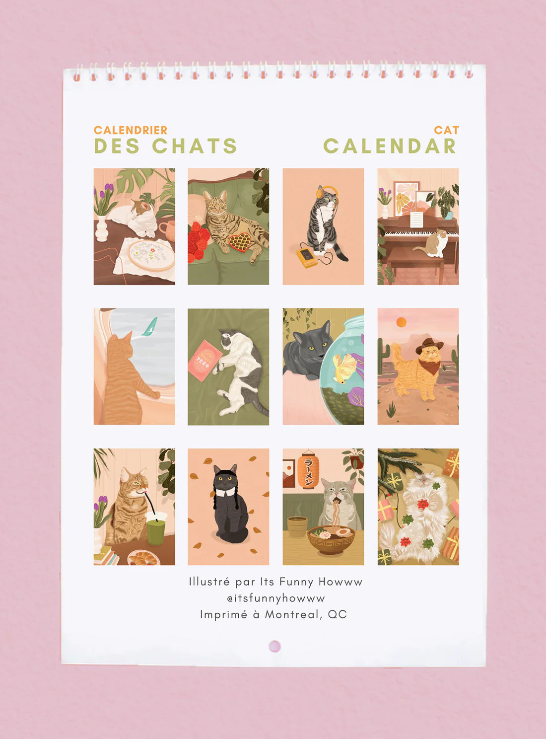 Calendrier des chats 2026