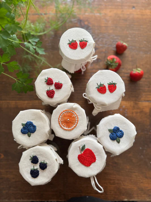 Kit de broderie - Couvre-pots à confiture