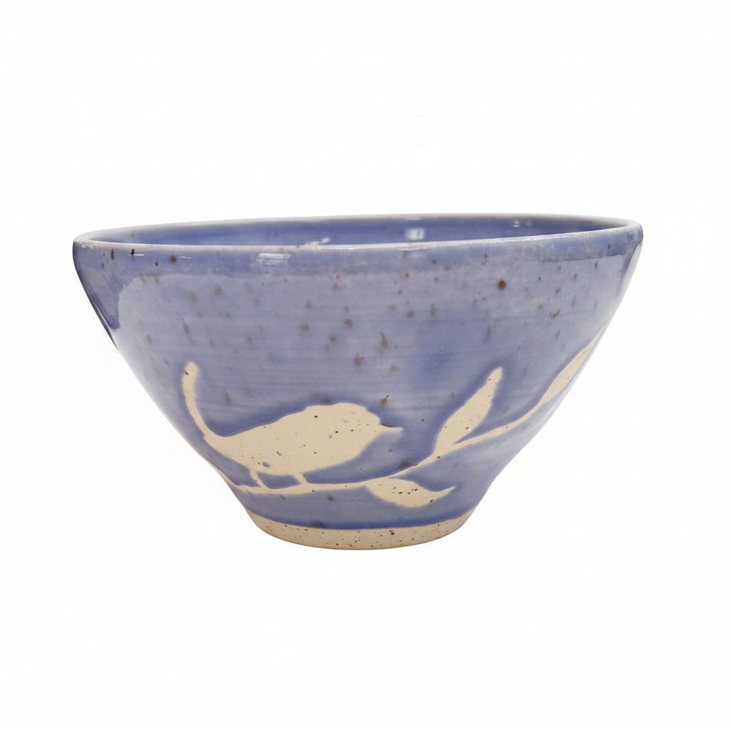 Bol bleu avec oiseaux