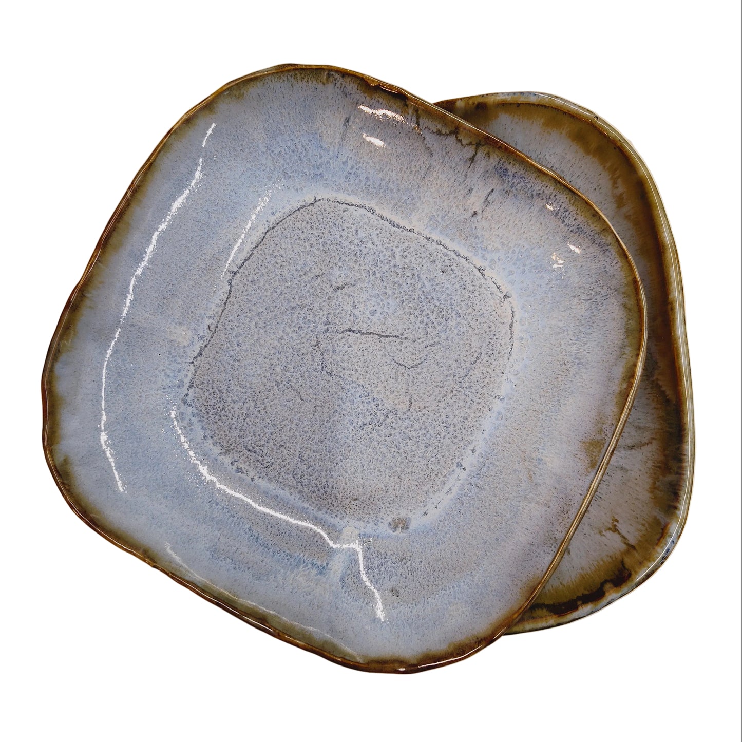 Assiette bleue pâle