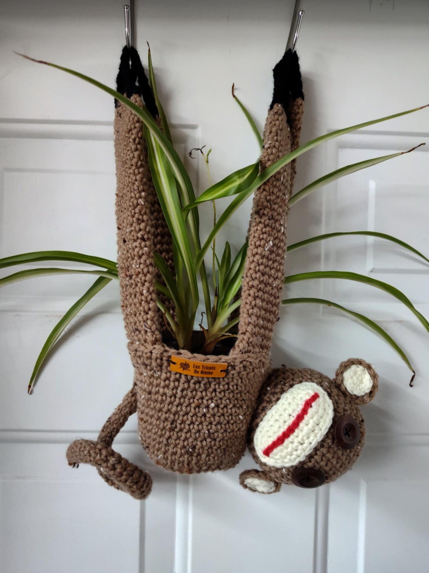 Jardinière Singe - Tricotée à la main