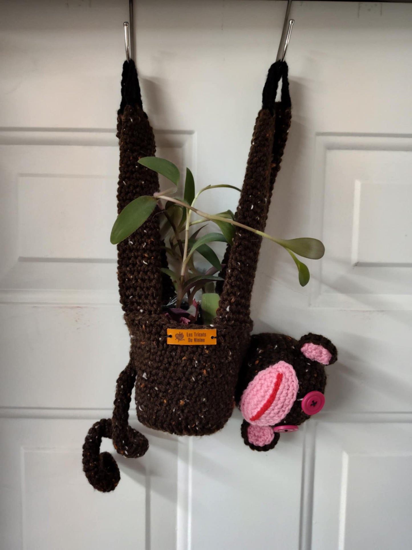 Jardinière Singe - Tricotée à la main