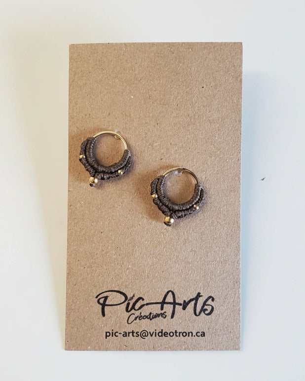 Boucles d'oreilles en macramé petites - Pic-arts