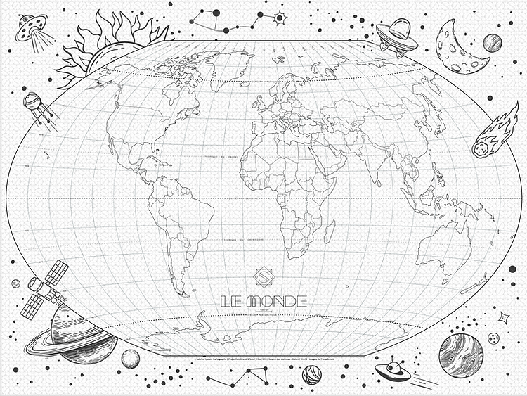 Carte du monde à colorier
