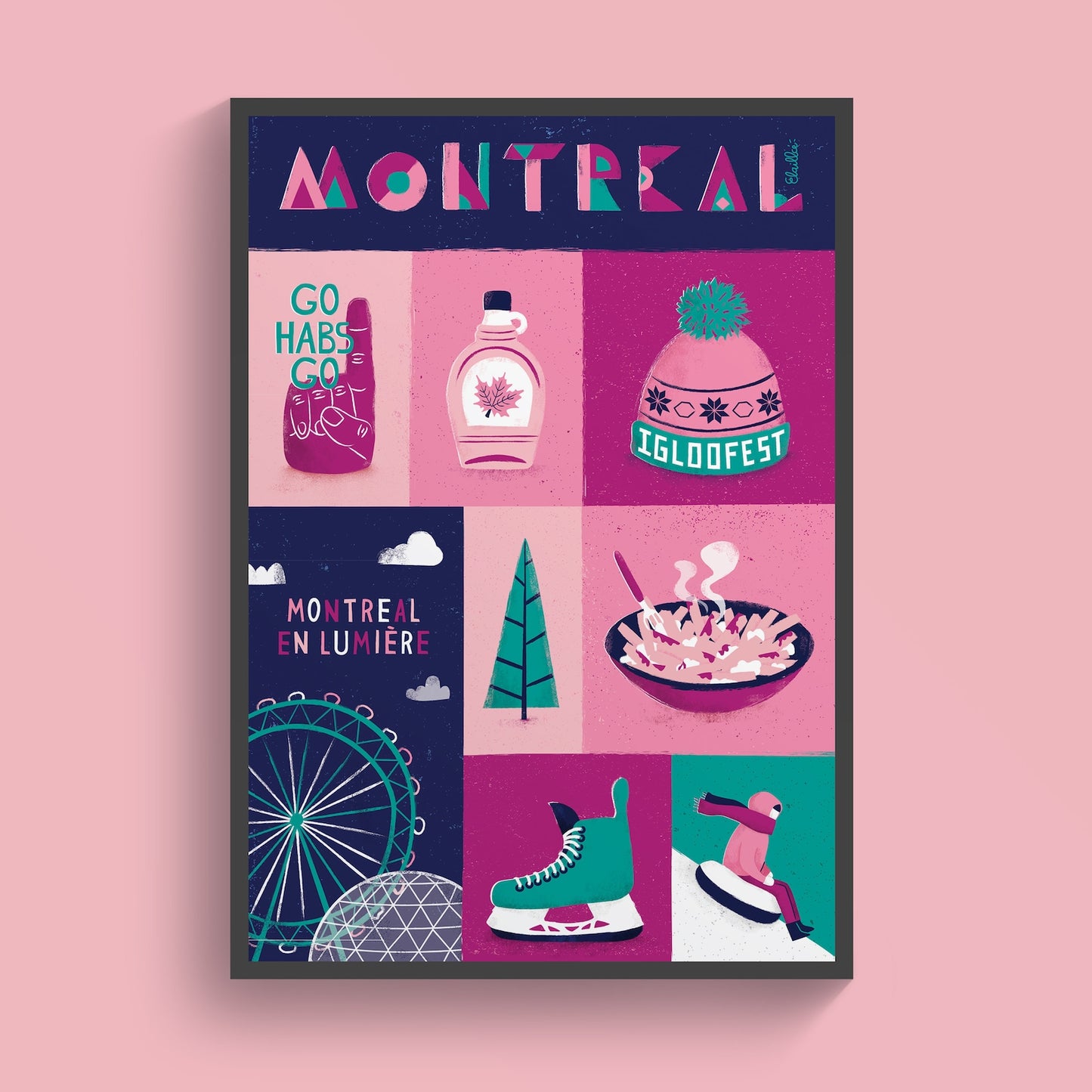 Montréal en hiver - Affiche