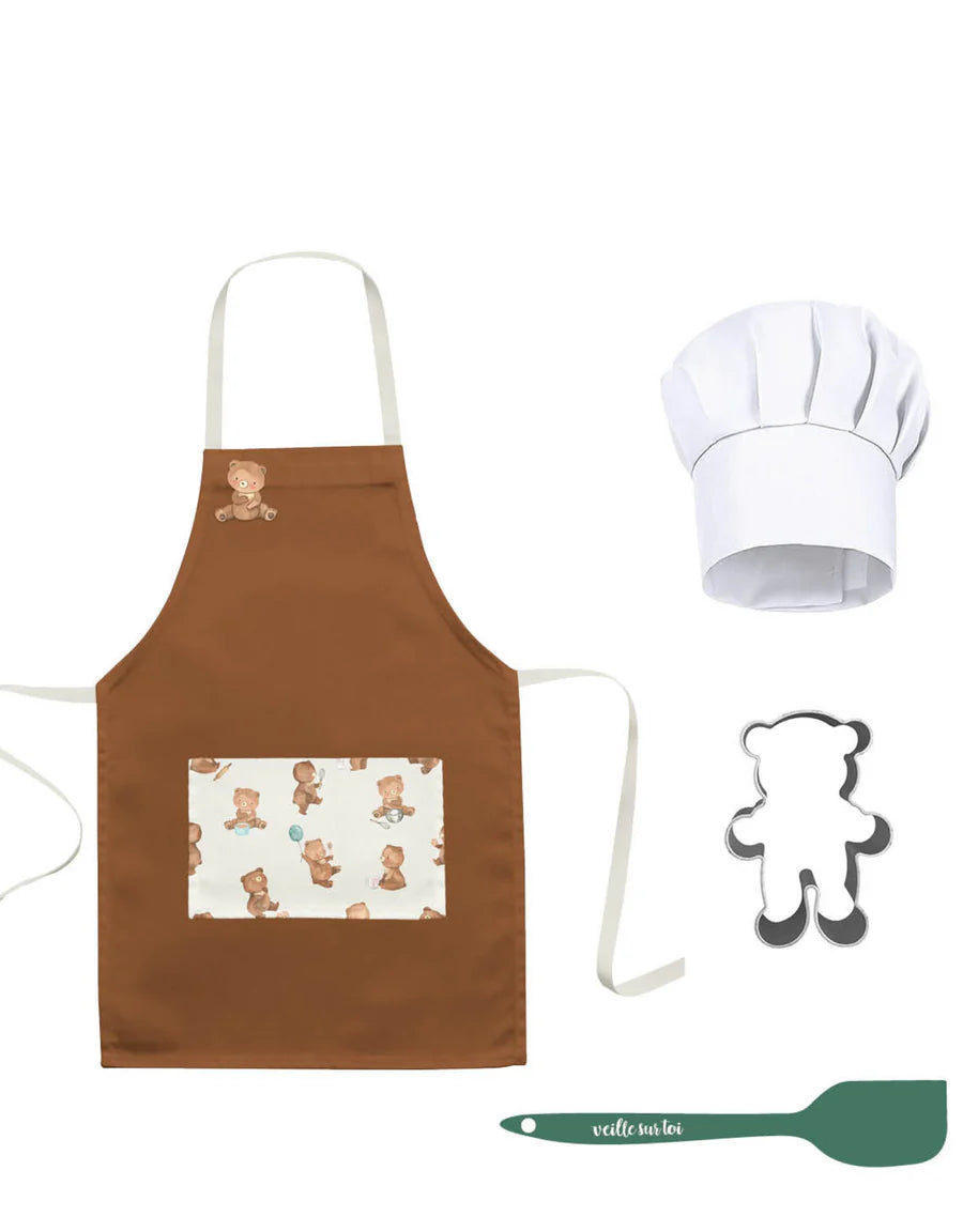 Petit chef - Ensemble de cuisinier - Ourson - Veille sur toi