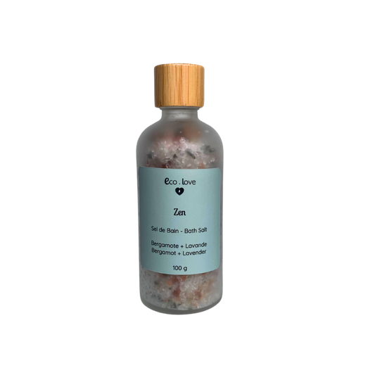 Sel de Bain ZEN 100g - Sel d'Epsom & Sel de l'Himalaya - Lavande + Bergamote + Romarin + Eucalyptus