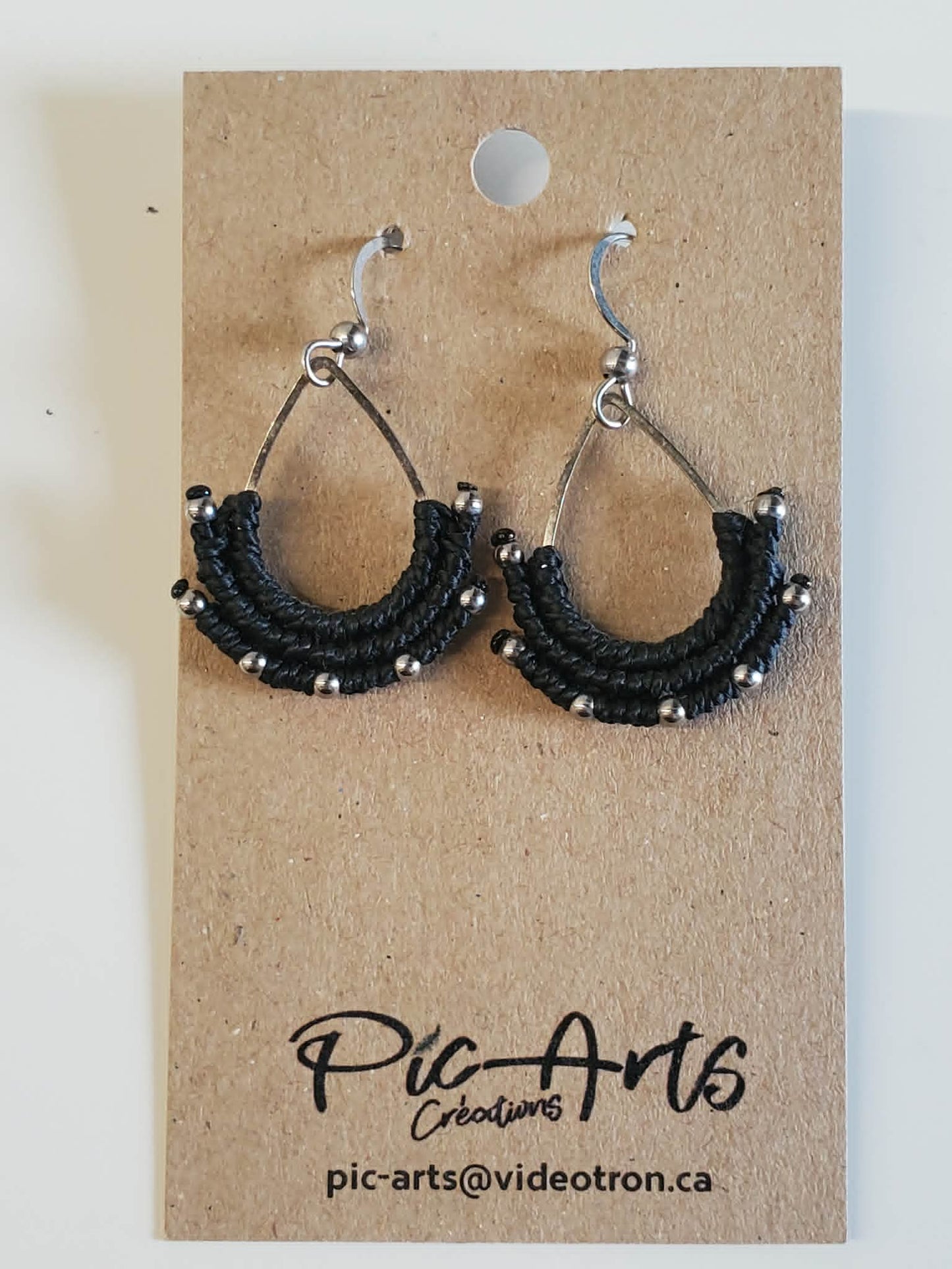 Boucles d'oreilles en macramé grandes - Pic-arts