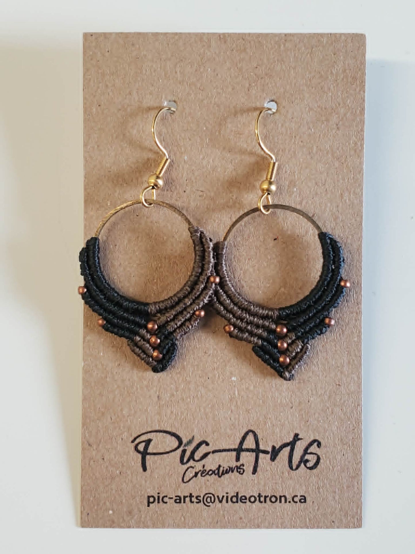 Boucles d'oreilles en macramé grandes - Pic-arts