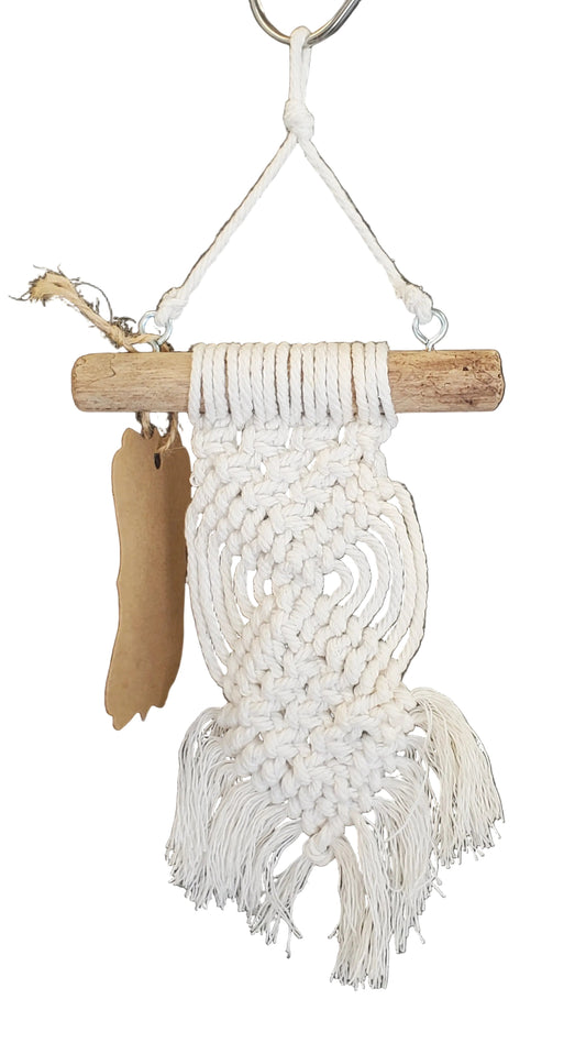 Petit macramé mural décoratif - Blanc