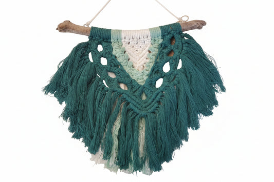 Macramé mural décoratif - Vert