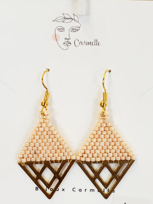 Boucles d’oreilles géométriques en perles de verre