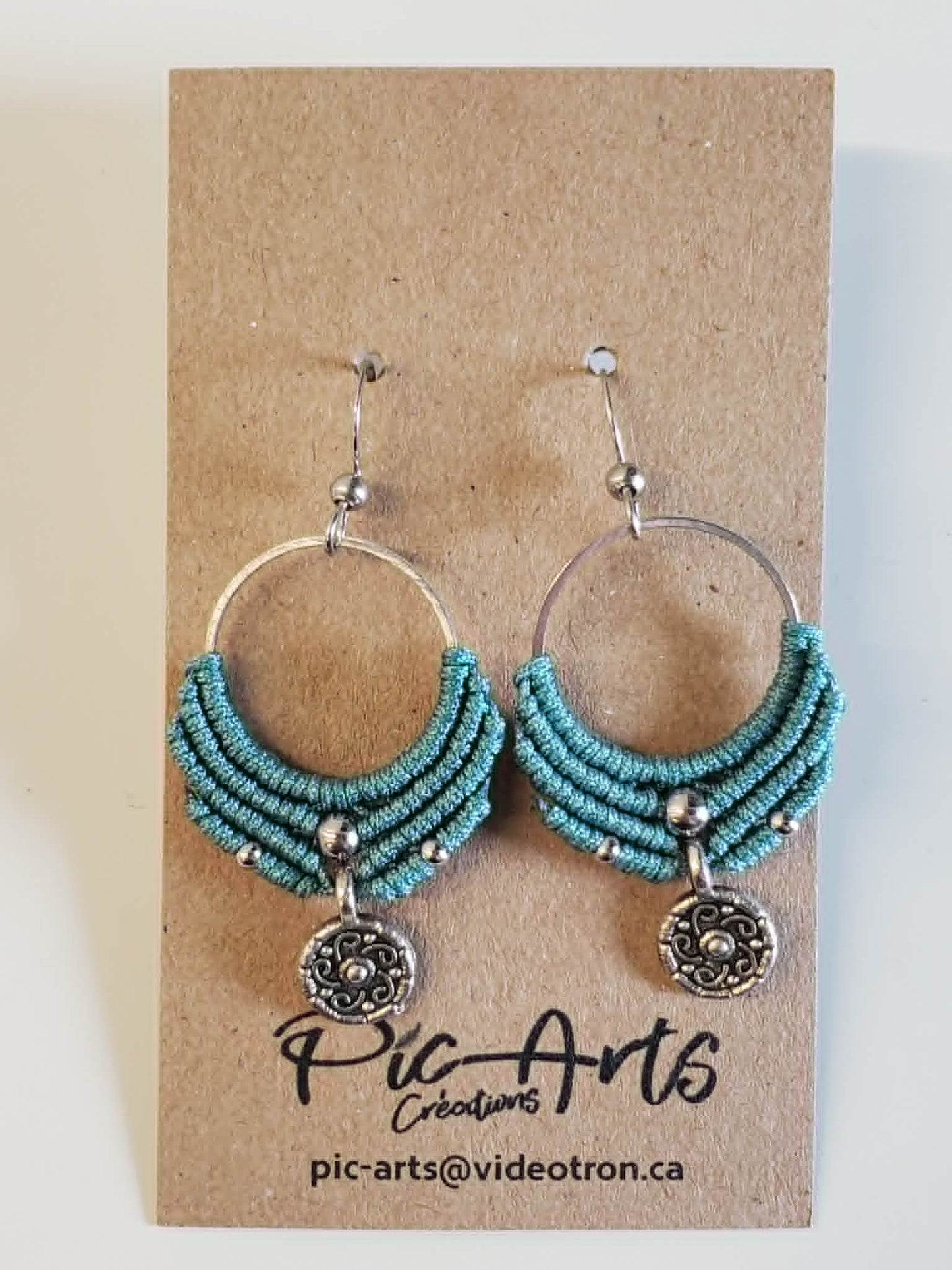 Boucles d'oreilles en macramé grandes - Pic-arts