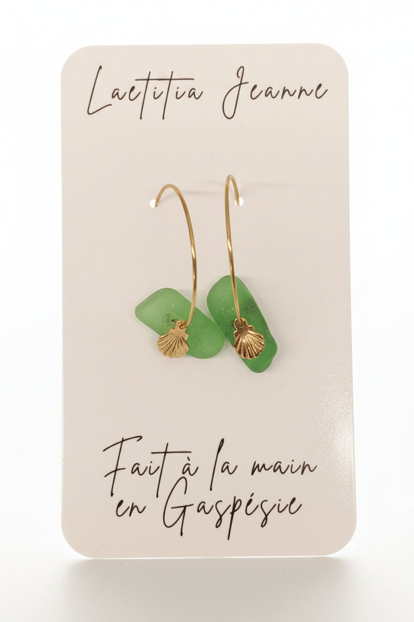 Boucles d’oreilles verre de mer – Laetitia Jeanne