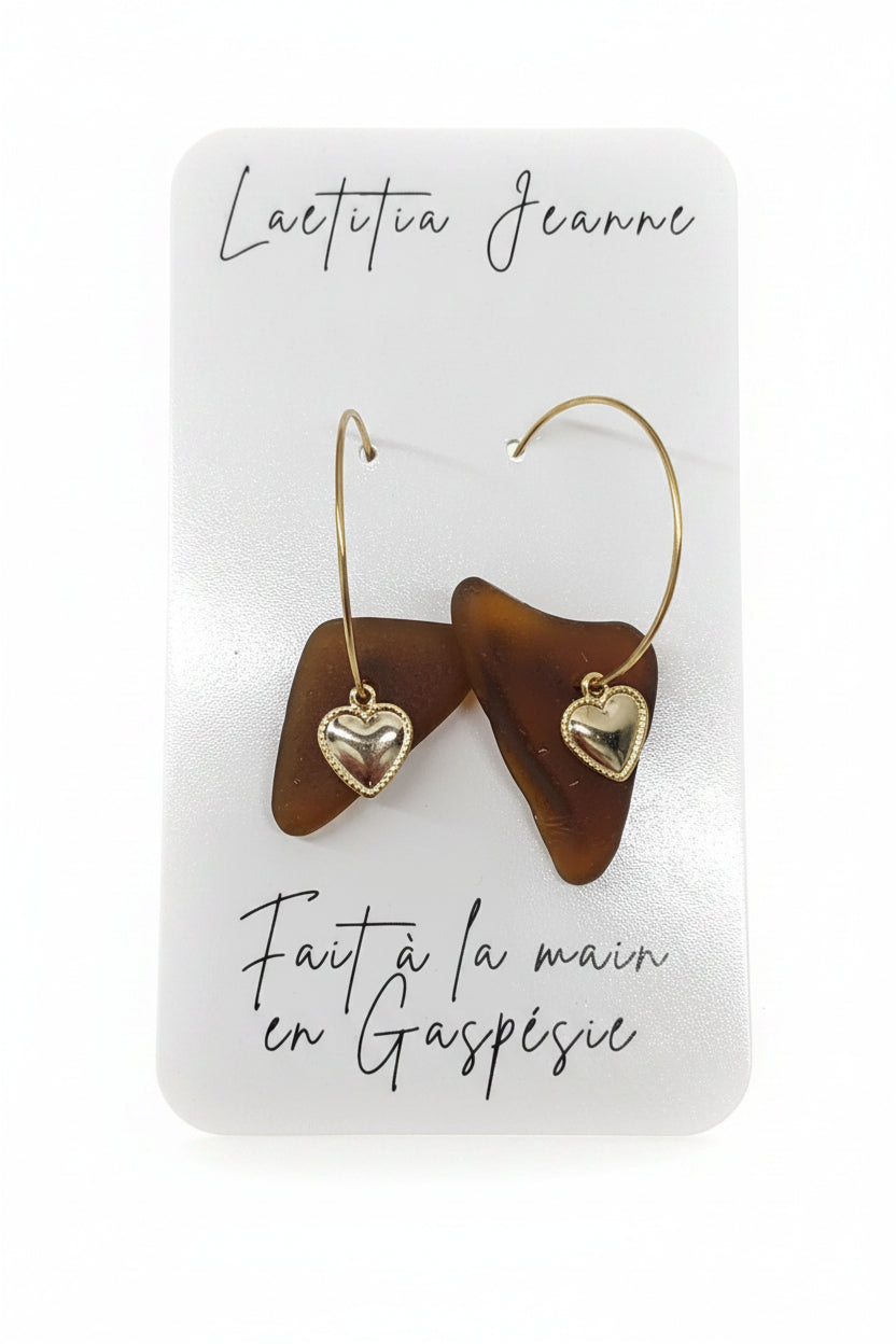 Boucles d’oreilles verre de mer – Laetitia Jeanne