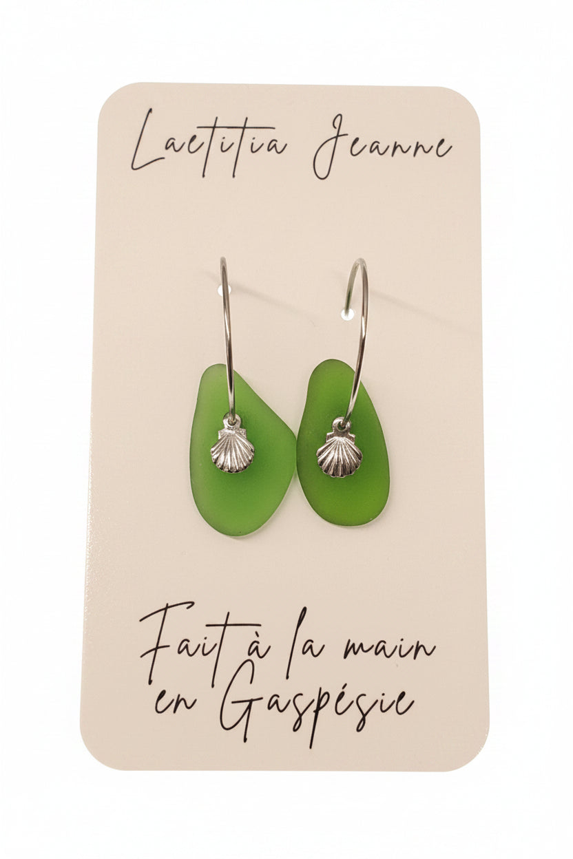 Boucles d’oreilles verre de mer – Laetitia Jeanne