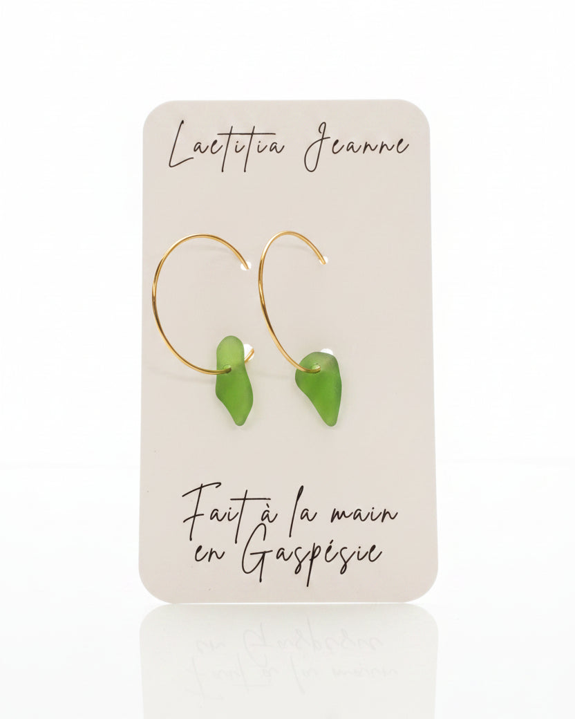 Boucles d’oreilles verre de mer – Laetitia Jeanne