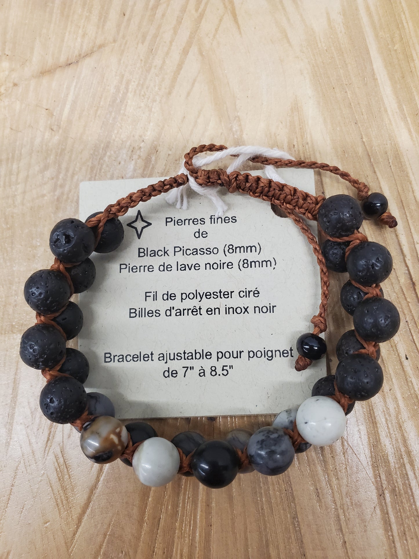 Bracelet en macramé grandes perles (homme) - Pic-arts
