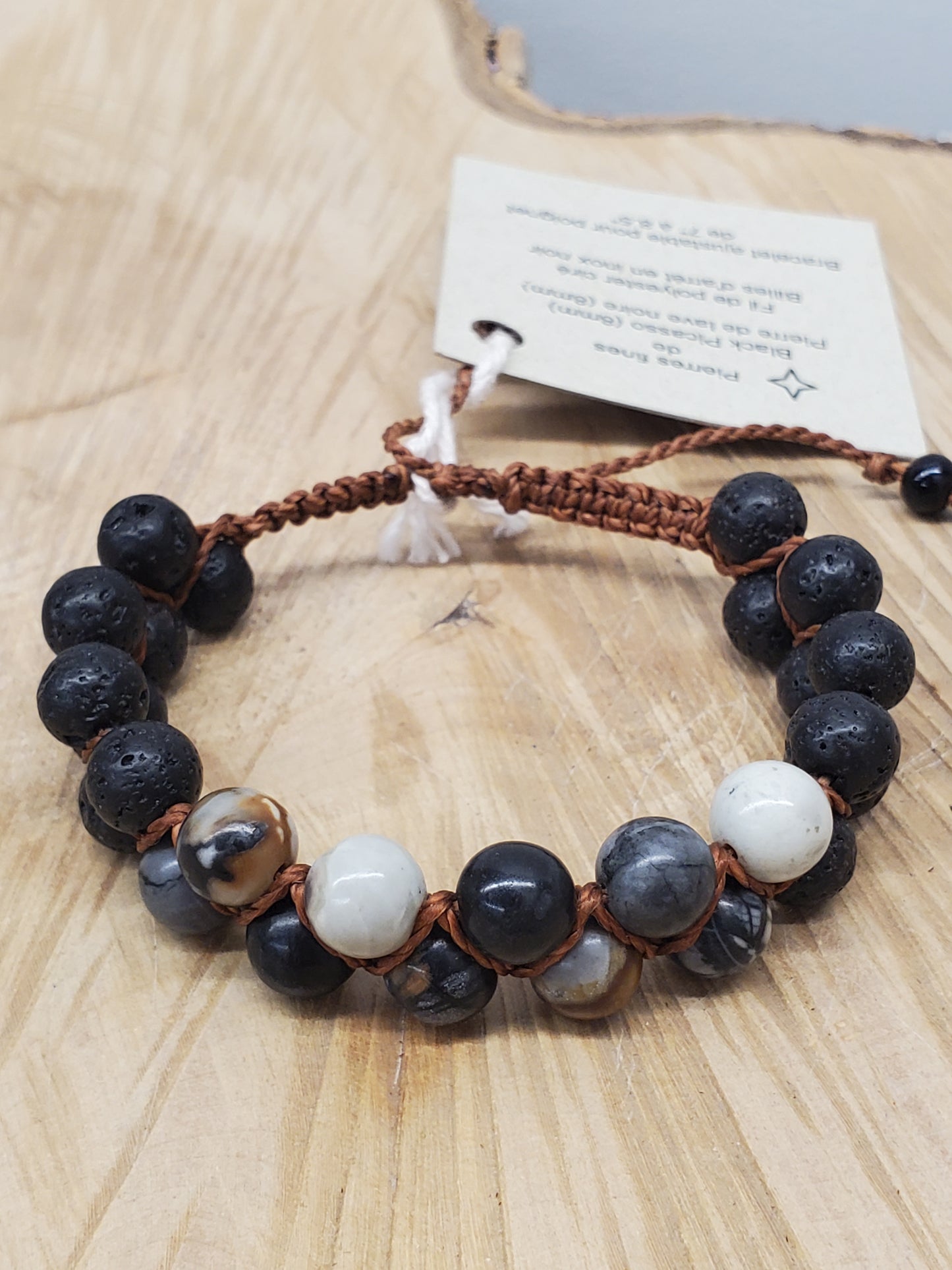 Bracelet en macramé grandes perles (homme) - Pic-arts