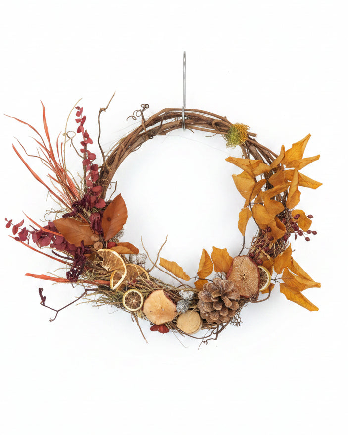 Couronne de fleurs séchées