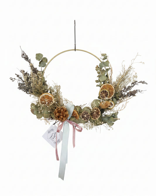 Couronne de fleurs séchées