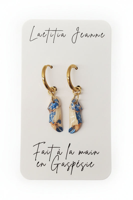 Boucles d’oreilles pince de crabe – Laetitia Jeanne