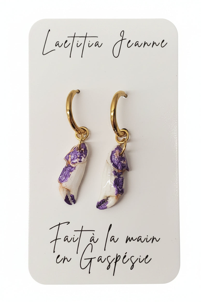 Boucles d’oreilles pince de crabe – Laetitia Jeanne