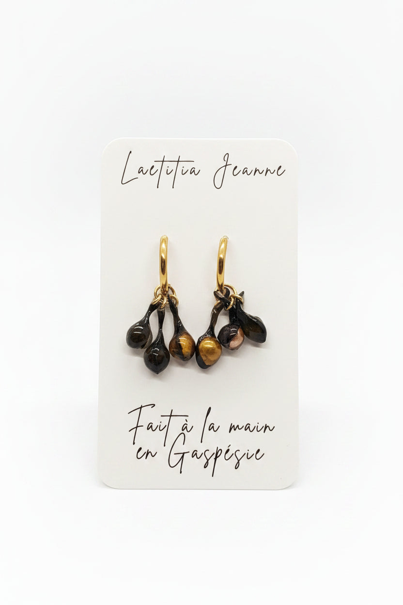 Boucles d’oreilles algues – Laetitia Jeanne