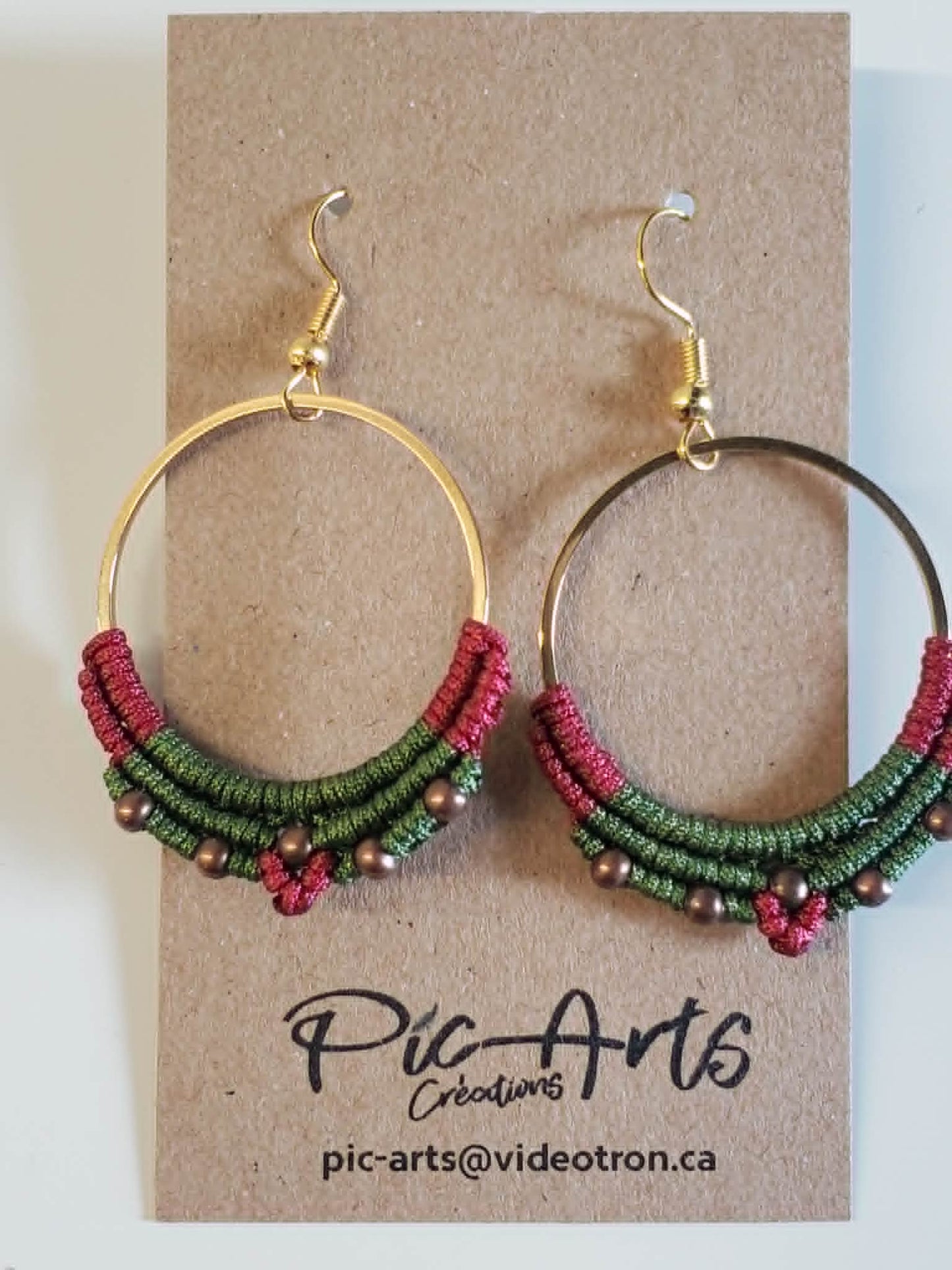 Boucles d'oreilles en macramé grandes - Pic-arts