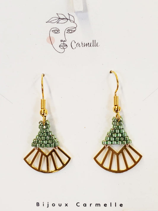 Boucles d’oreilles ethniques géométriques en perles de verre