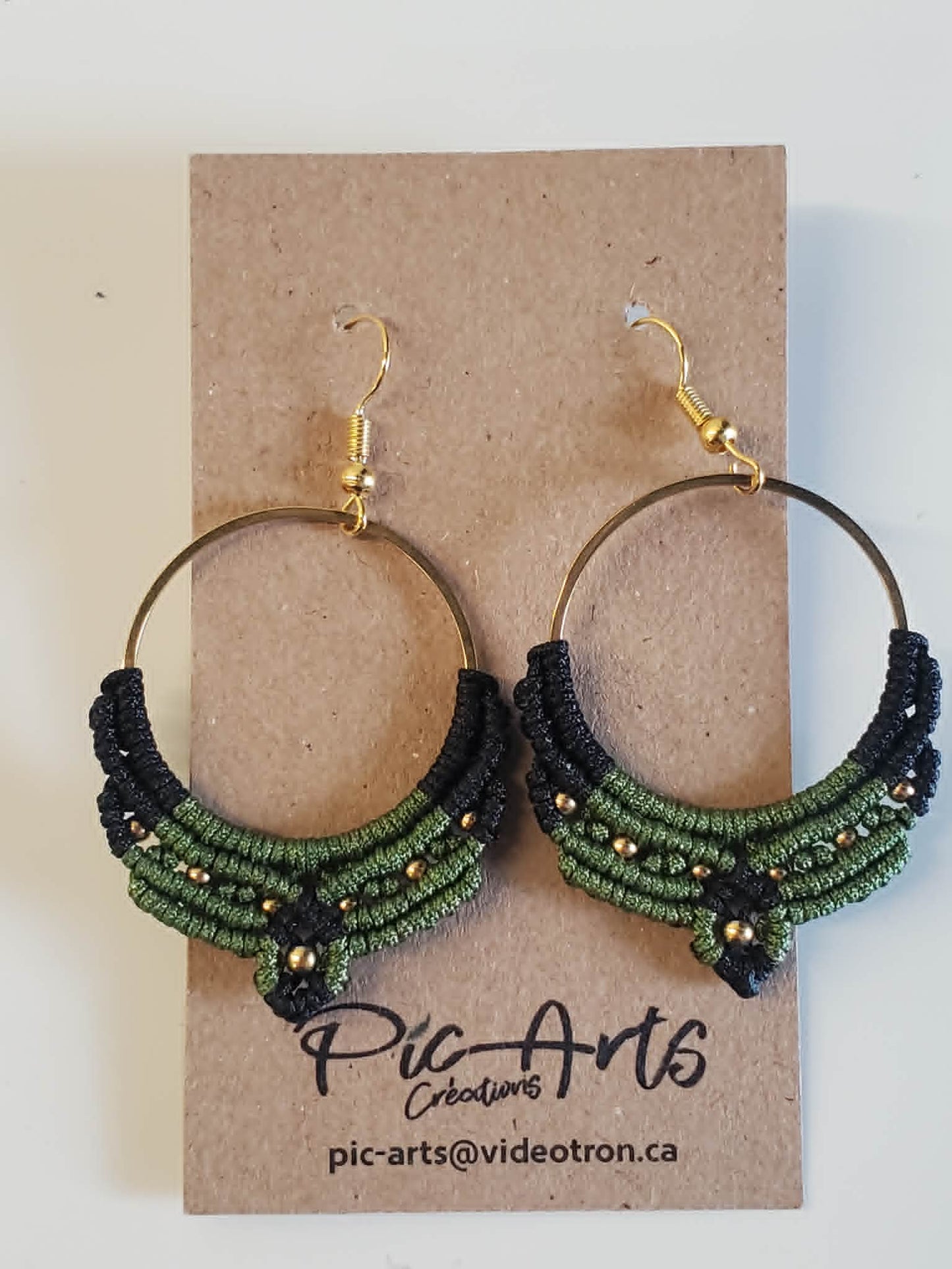 Boucles d'oreilles en macramé grandes - Pic-arts