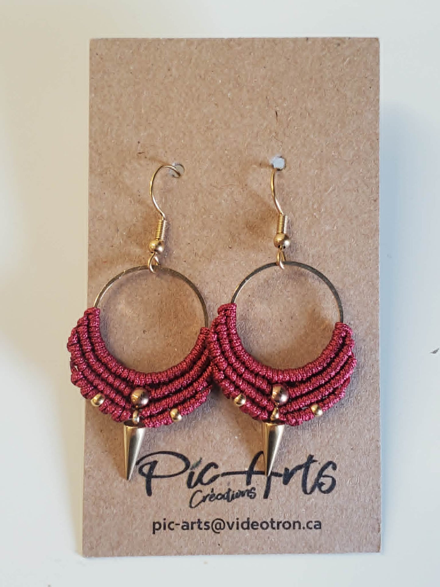 Boucles d'oreilles en macramé grandes - Pic-arts