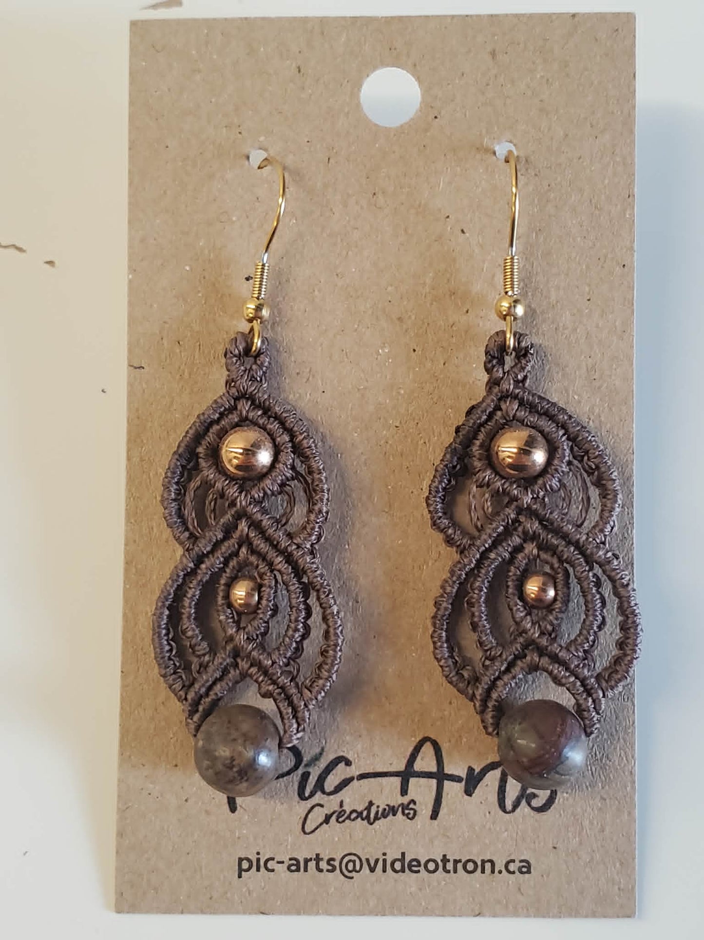 Boucles d'oreilles en macramé grandes - Pic-arts