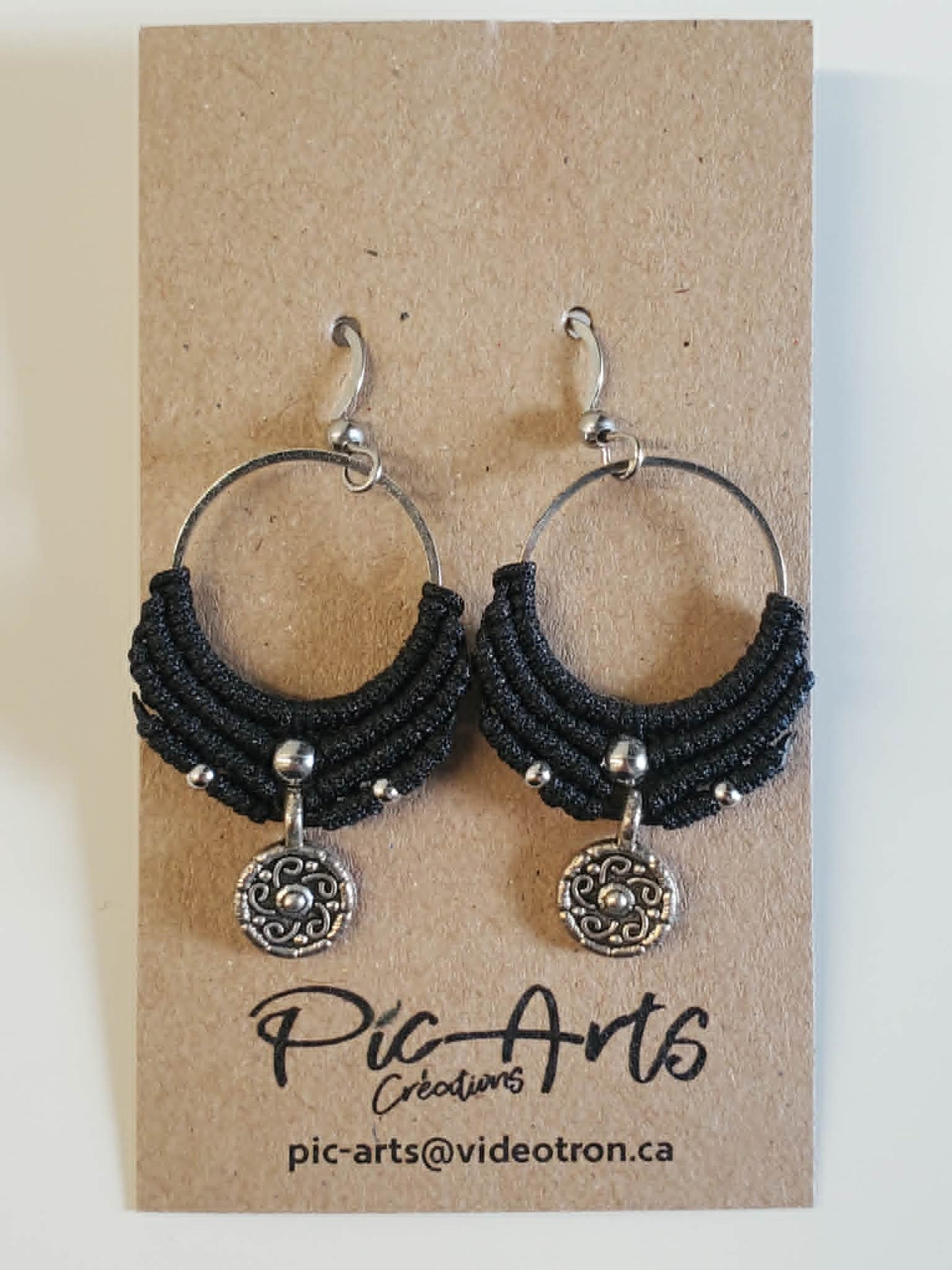 Boucles d'oreilles en macramé grandes - Pic-arts