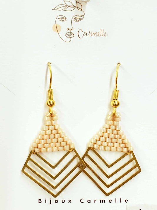 Boucles d’oreilles modernes en perles de verre