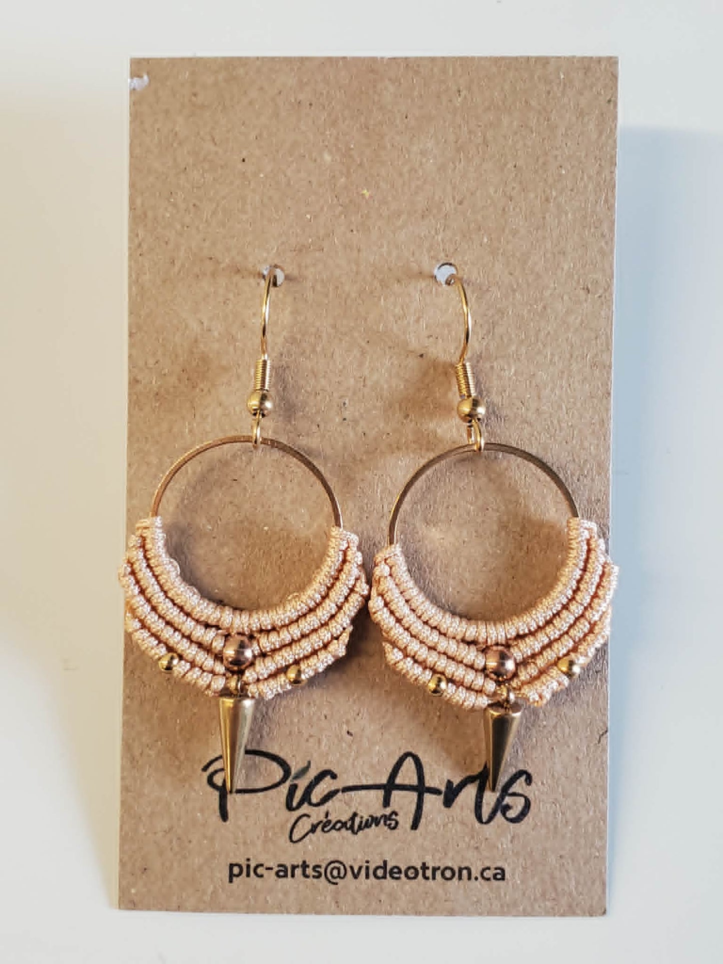 Boucles d'oreilles en macramé grandes - Pic-arts