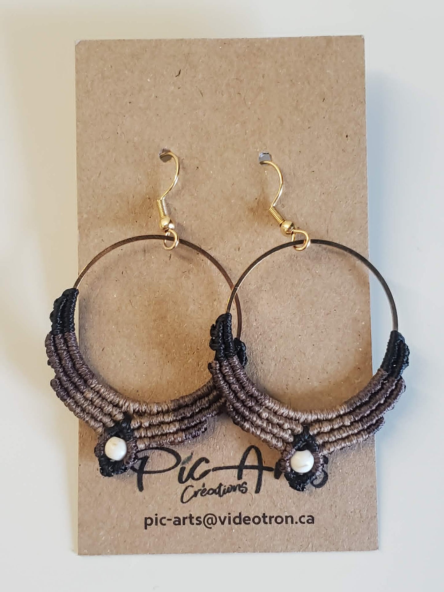 Boucles d'oreilles en macramé grandes - Pic-arts