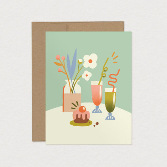 Carte de souhaits – Fleurs & cocktails