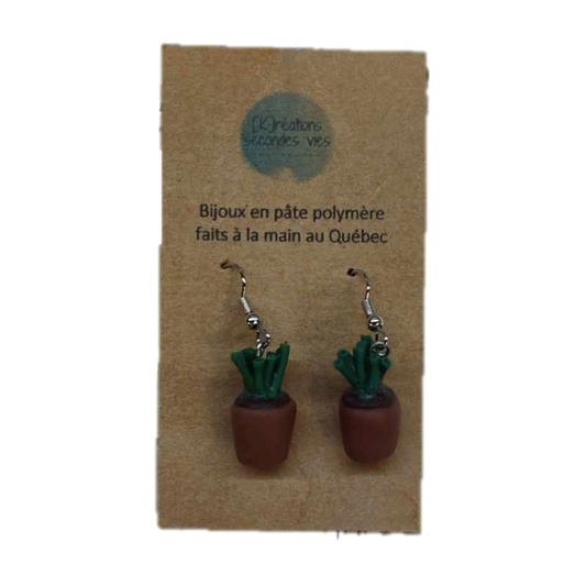Boucles d'oreilles plante