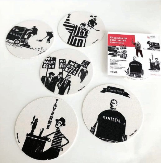 Collection hockey + bière - ensemble de 6 sous-verres