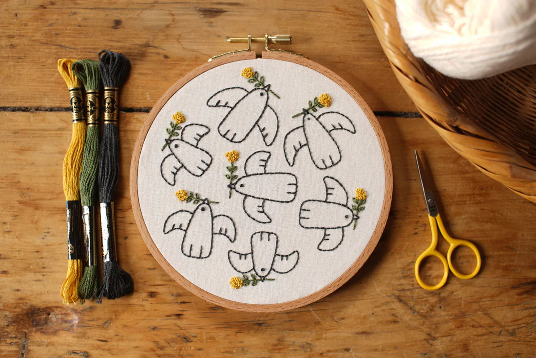 Kit de broderie - Oiseaux en harmonie