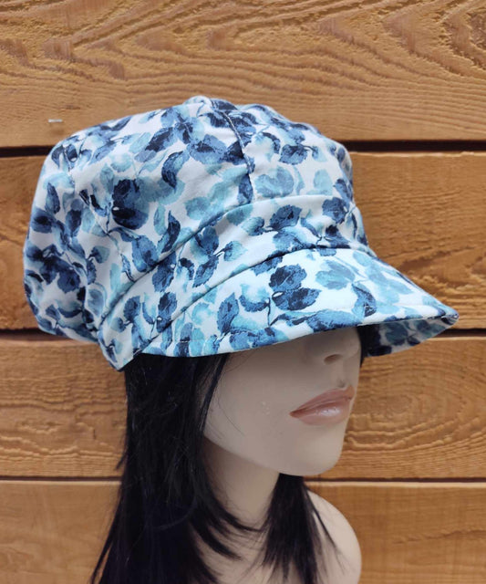 Casquette gavroche - Fleurs bleues (-40%)