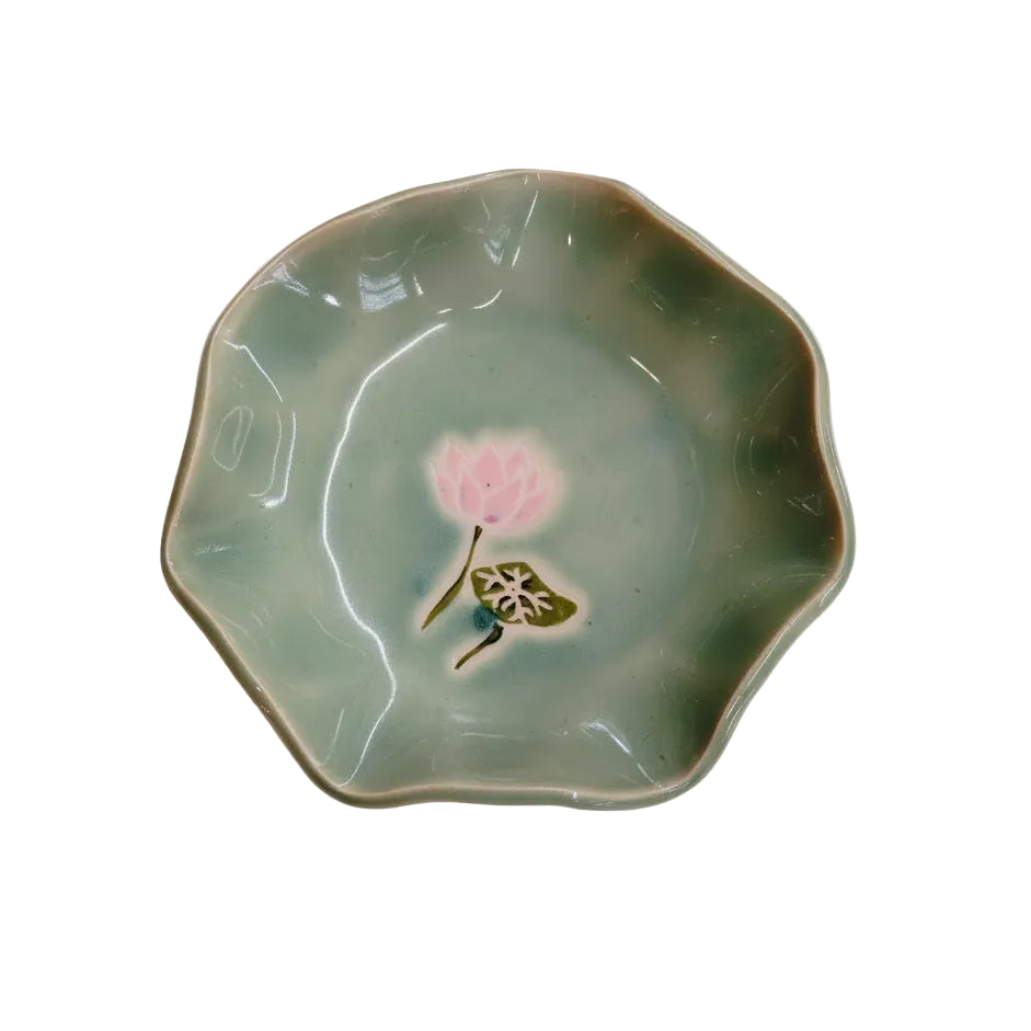 Assiette bleue nénuphar
